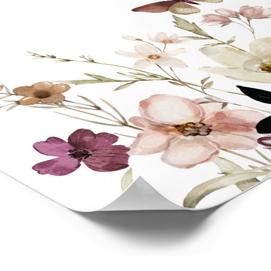 秋愛は開花フローラブライダルシャワーようこそ ポスター (角)