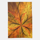 秋感じの抽象芸術モダンフラクタル花 キッチンタオル (縦)