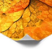 秋感じの抽象芸術モダンフラクタル花 ポスター (角)