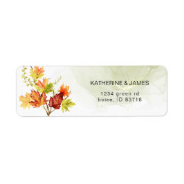 秋感じの野葉エレガント差出人住所 ラベル