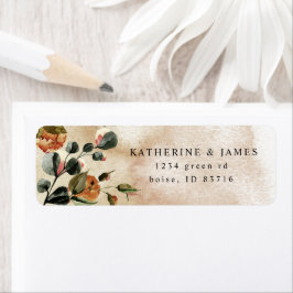 秋感じエレガントフローラ差出人住所 ラベル