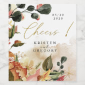 秋感じエレガントフローラ結婚応援 ワインラベル (シングルラベル)