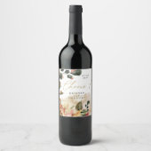 秋感じエレガントフローラ結婚応援 ワインラベル (正面)