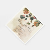 秋感じエレガント結婚フローラ スタンダードランチョンナプキン (角)