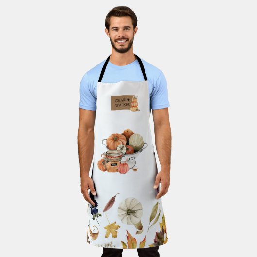 秋感じフローラ エプロン (着用した状態)