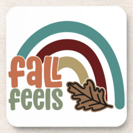 秋感じ秋の虹 コースター