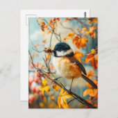 秋感じ素晴らしの茂みの毛虫の生えた魚 ポストカード (正面/裏面)