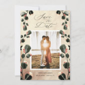 秋感じ10月のトーン写真の保存カード セーブザデート (正面)