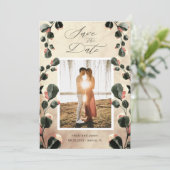 秋感じ10月のトーン写真の保存カード セーブザデート (スタンド正面)