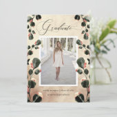 秋感じ10月トーン写真卒業カード セーブザデート (スタンド正面)