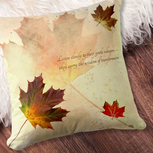 秋感動的引用文パーソナライズされたメープルリーフ クッション
