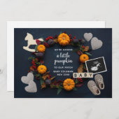 秋感謝型かぼちゃの妊娠リビアーベビー 案内状 (正面/裏面)