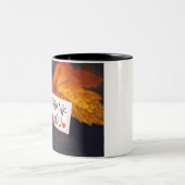 秋感謝撮影カボチャ写真 ツートーンマグカップ (中央)