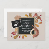 秋感謝祭かぼちゃベビー妊娠誕生アン シーズンポストカード (正面/裏面)