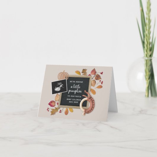 秋感謝祭かぼちゃベビー妊娠誕生アン 案内状 (正面)