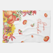 秋感謝祭ウォーターカラーパンプキン キッチンタオル (横)