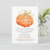 秋感謝祭ディナー招待状水の色かぼちゃ 招待状 (スタンド正面)