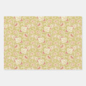 秋感謝祭フローラオレンジプレイドハート ラッピングペーパーシート (正面3)