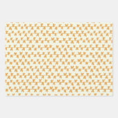 秋感謝祭フローラオレンジプレイドハート ラッピングペーパーシート (正面3)