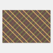 秋感謝祭フローラオレンジプレイドハート ラッピングペーパーシート (正面2)