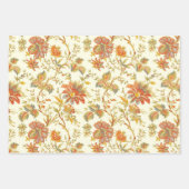 秋感謝祭フローラオレンジプレイドハート ラッピングペーパーシート (正面)