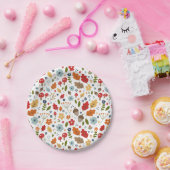 秋感謝祭フローラマッシュルームホリデーパーティー ペーパープレート (パーティー)