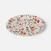 秋感謝祭フローラマッシュルームホリデーパーティー ペーパープレート (アングル)