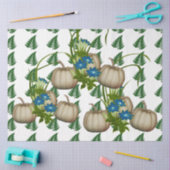 秋感謝祭ホワイトパンプキンフローラアートワーク 薄葉紙 (クラフト)