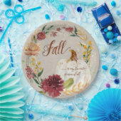 秋感謝祭ホワイトパンプキンフローラリース ペーパープレート (パーティー)