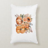秋感謝祭ボホウォーターカラーパンプキン花模様 アクセントクッション (正面(垂直))
