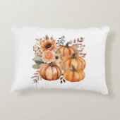 秋感謝祭ボホウォーターカラーパンプキン花模様 アクセントクッション (裏面)