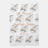 秋感謝祭ミニマエレガントリストパンプキン キッチンタオル (縦)