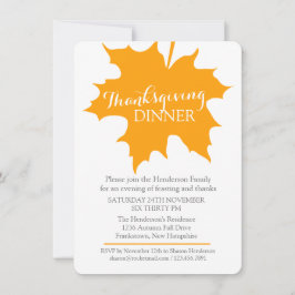 秋感謝祭メープルリーフディナー招待 招待状