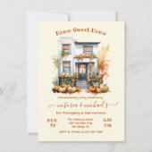 秋感謝祭引っ越し祝いパーティーパーティー 招待状 (正面)