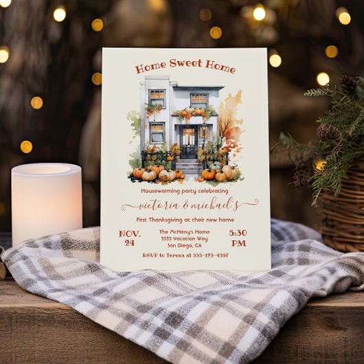 秋感謝祭引っ越し祝いパーティーパーティー 招待状