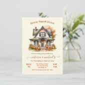 秋感謝祭引っ越し祝いパーティーパーティー 招待状 (スタンド正面)