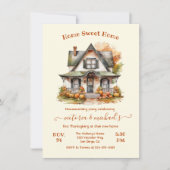 秋感謝祭引っ越し祝いパーティーパーティー 招待状 (正面)