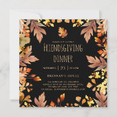 秋感謝祭素朴友達ディナー 招待状 (正面)
