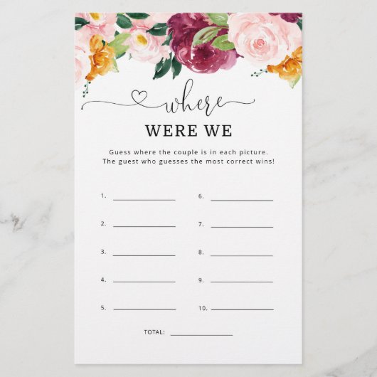 秋我々のブライダルシャワーゲーム (正面)