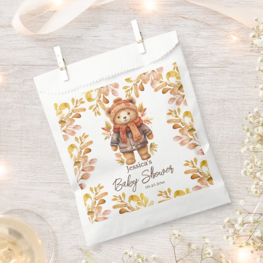 秋我々は赤ちゃんシャワー好意バッグを待つことができる フェイバーバッグ (クリップ留めされた状態)