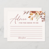 秋房花ブライダルシャワーアドバイスカード (正面/裏面)