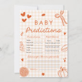 秋手描きベビー予測赤ちゃんシャワーゲーム 招待状 (正面)