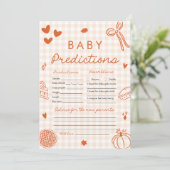 秋手描きベビー予測赤ちゃんシャワーゲーム 招待状 (スタンド正面)