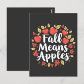 秋手段リンゴ摘み季節秋秋 ポストカード (正面/裏面)