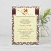 秋押し花結婚式招待状 招待状 (スタンド正面)