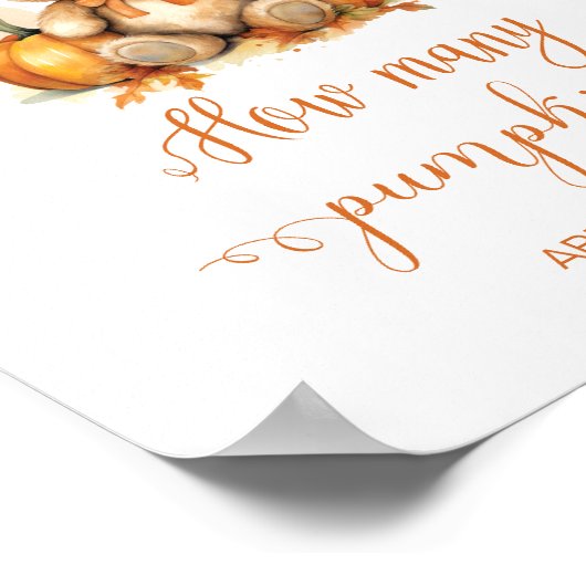 秋推測かぼちゃの赤ちゃんシャワーの数 ポスター (角)