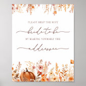 秋救済の忙し花嫁の住所と封筒 ポスター (正面)