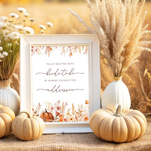 秋救済の忙し花嫁の住所と封筒 ポスター