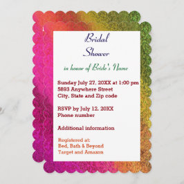 秋数々の色ブライダルシャワー 招待状