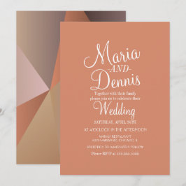 秋数モダン幾何カラフル結婚の 招待状